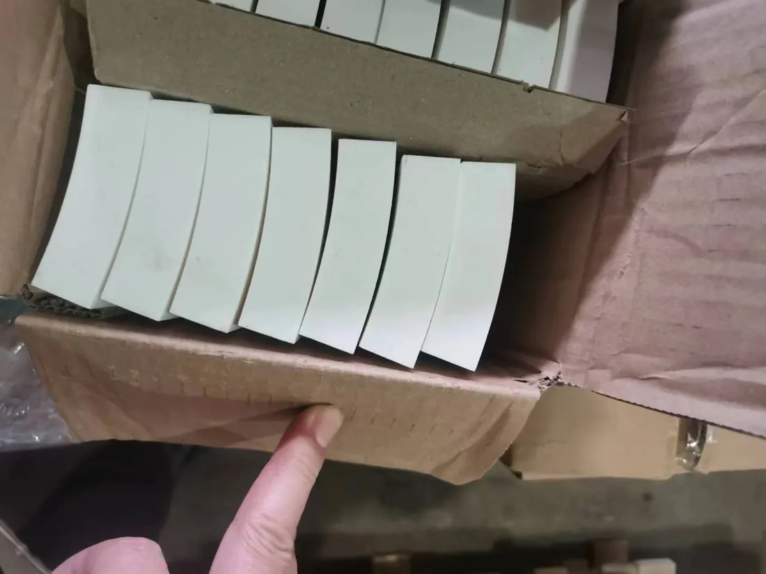 Curved high-alumina ceramic tiles engineered for the barrel and cone sections of dense media cyclones