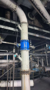 Real-time flow instrument installed on a slurry line, operating coal preparation plant, John Finlay reference installation.