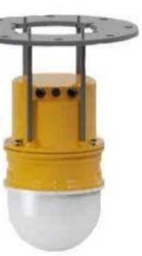 3D robot-level scanner, yellow FMCW scanning radar unit with mounting flange for silo and bunker volume measurement, John Finlay